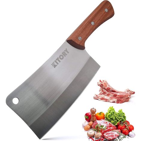 Butcher Leaf 18 cm, Forged Chinese Cleaver, 7Cr17MoV Stainless Steel, Full Tang, Ergonomic Pear Wood Handle, for Meat and Bone (1/5)