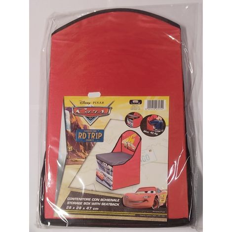DOMOPAK - CONTENITORE GIOCHI CON SCHIENALE LIVING PER ORGANIZZAZIONE CAMERETTA 28x28x47CM - RAPPRESENTAZIONE CARTONE CARS E FROZEN (1/2)