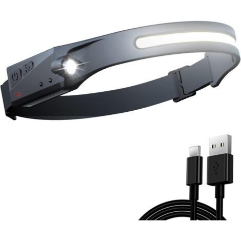 Lampe Frontale Rechargeable Puissante 230° LED Torche Frontale Étanche USB Lampes Frontales 5 Modes Halolight Pour Course Camping Lecture Cyclisme Pêche Randonnée Jogging Promener le Chien (1/5)
