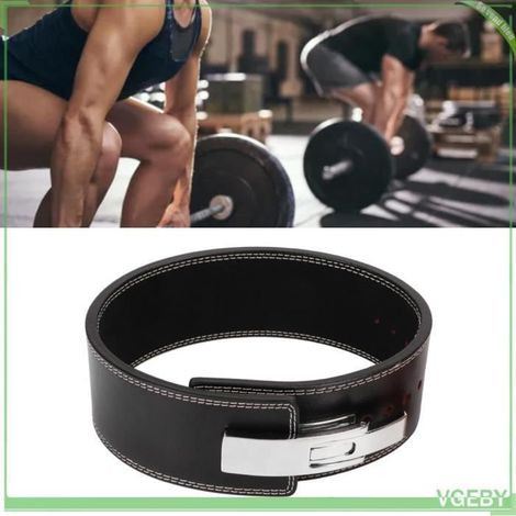 Ceinture de musculation - V GEBY - Cuir véritable - Noir - 107x10 cm - Mixte (1/4)