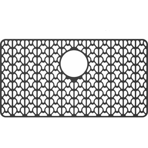 Tapis d'évier en silicone, tapis de protection, adapté aux éviers, résistant aux hautes températures, pliable, antidérapant, tapis de drainage, 66 x 35 cm (gris).