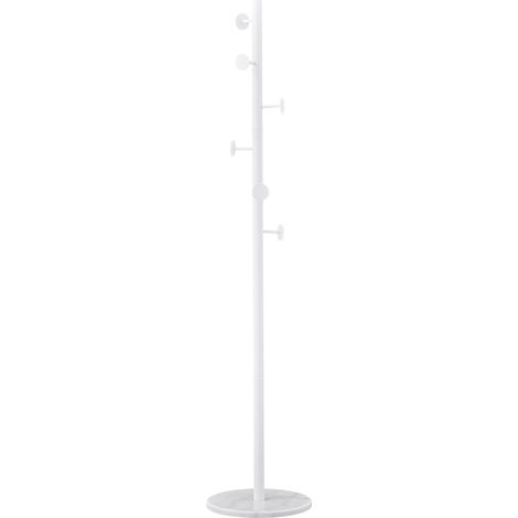 Appendiabiti da Terra in Metallo Bianco con Base Marol 37x37x175cm Peraga Home