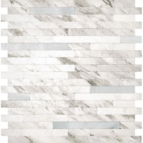 dalles murales adhésives Métal et marbre lot de 1 (29,7 x 29,2 cm) (1/4)