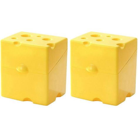 Boîte de conservation hermétique pour 2 tranches de fromage-10.50X10.00X8.00CM-Yellow (1/4)