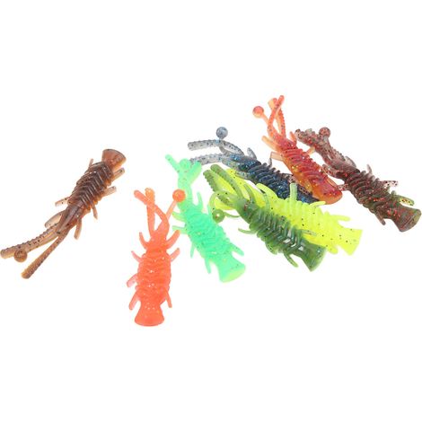 Lot de 5 leurres souples flottants en forme de crevettes, 6,3 cm, 2,1 g, en silicone souple pour la pêche en eau douce (1/5)