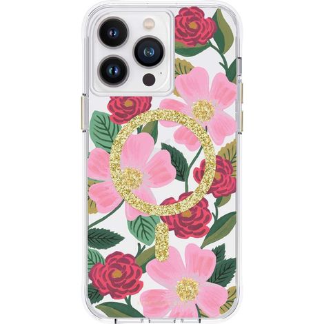 Custodia trasparente MagSafe per iPhone 14 Pro Max con decorazione dorata (Giardino di rose) (1/5)