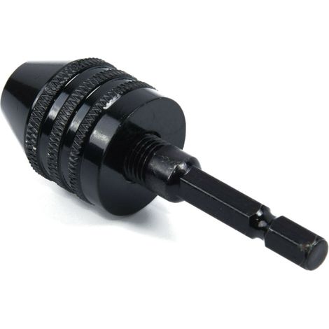 Trade-Shop Mini Bohrer Bohrfutter Adapter schlüssellos 0.6-8.0mm für Elektrowerkzeuge mit Sechskantantrieb 6,35mm 1/4" HEX Akkuschrauber