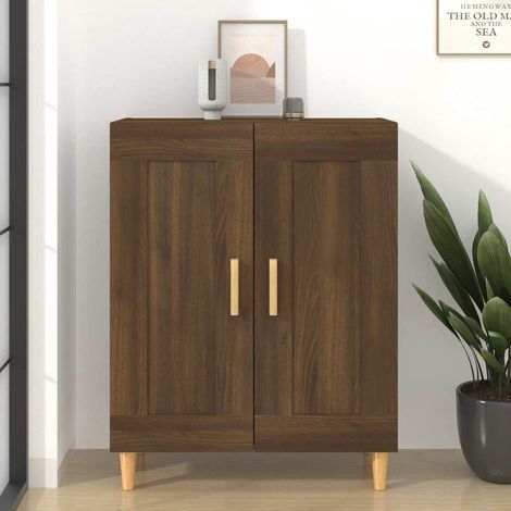 Aparador madera contrachapada marrón roble 69,5x34x90 cm (1/4)