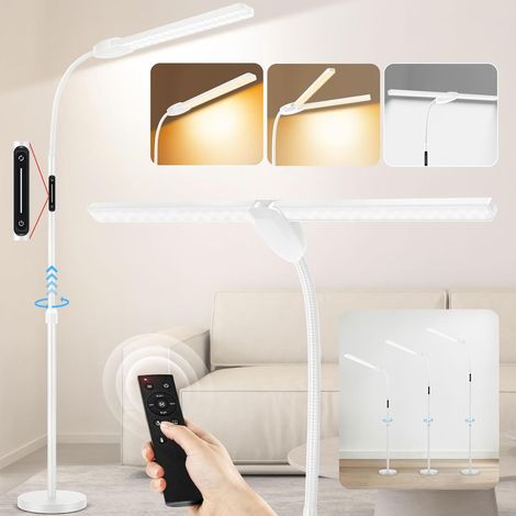 OUTON Dimmable LED Floor Lamp, Remote Control and Touch Control, White  Reading lamp with 4 colours temperature, 1 hour timer, living room, bedroom, office (1/5)
