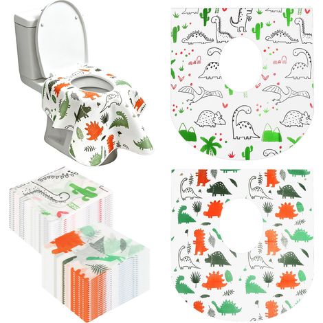 40 Pièces Protection Toilettes Jetables 60 x 64cm Protege Cuvette WC Jetable Portables Housses de Siège de Toilettes Portable et Antibactérien pour les voyages (1/5)