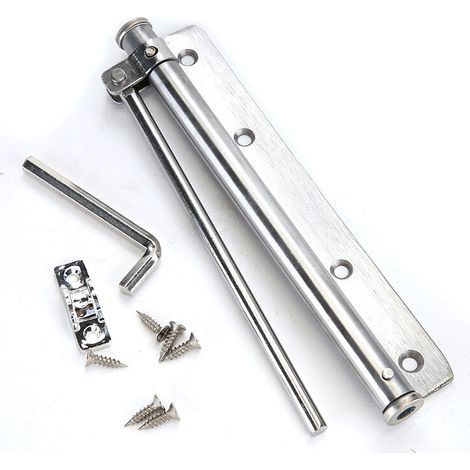 Türschließer aus Edelstahl mit einstellbarer Kraft, selbstschließender Türschließer, Kernsäulendurchmesser 16 mm, leichter und starker, langlebiger Türschließer mit silberner Feder, (1/5)