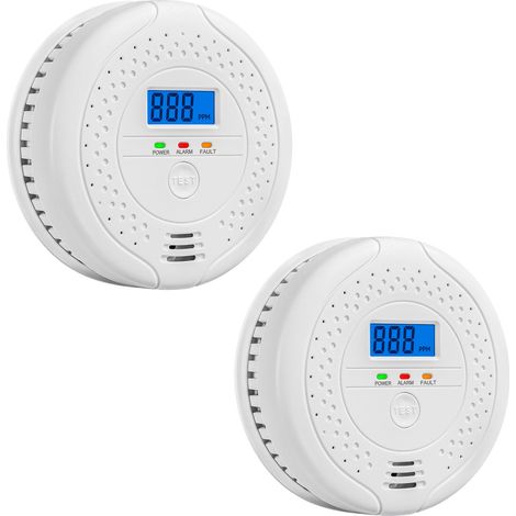 Detector de monóxido de carbono con pantalla digital, alarma sonora y visual, funciona con pilas, ideal para el hogar y el dormitorio. (1/5)