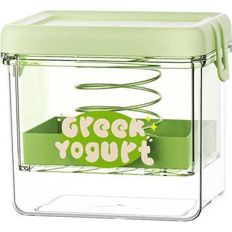 Colador de yogur griego，yogurtera con filtro de acero inoxidable: máquina rectangular verde para hacer leche vegetal (1/4)