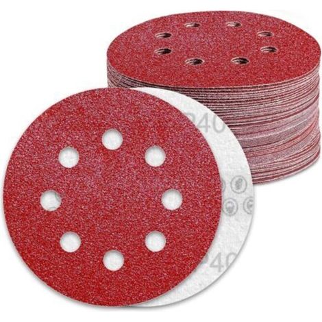Disques Abrasifs 125mm Grain 40 Papier Poncer 70 Pièces 8 Trous Disque Poncage pour Ponceuse Excentriquedengyank (1/5)
