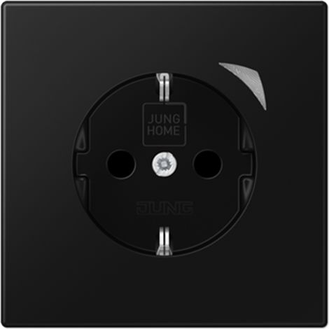 JUNG HOME Enchufe SCHUKO®, 16 A 250 V , con indicador de función, SAFETY+, serie LS, negro grafito mate BT LS 1521 S SWM