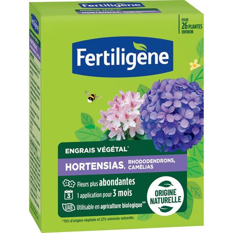 Engrais Végétal Hortensias, Rhododendrons, Camélias 650 g - Fleurs Plus abondantes - 1 Application en 3 Mois - Jusqu'à 26 Plantes - 100% Naturel avec zéolite (1/2)