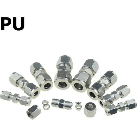Raccord de tuyauterie à compression en acier inoxydable 304 (tube PU de 10 mm de diamètre extérieur) : adaptateur de conversion 6 mm, 8 mm, 10 mm et 12 mm, coupleur YDF-LOK pour tubes 1/4 et 1/2. (1/5)