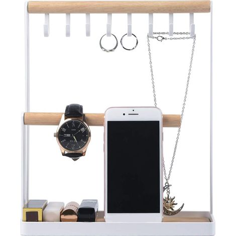 Porte-bijoux en bois organisateur multifonction présentoir à bijoux
