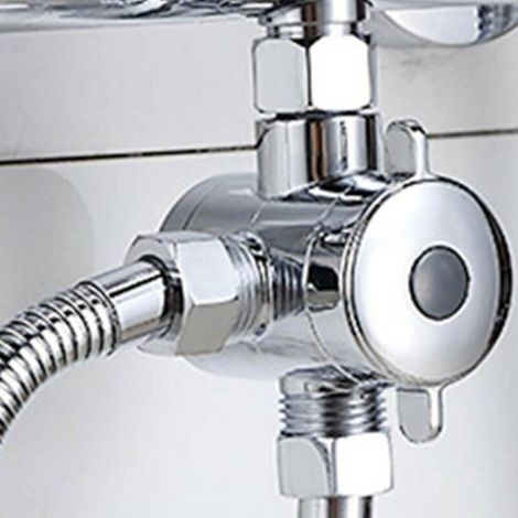 Adaptateur en T 3 voies 1/2 pouce, support de bras de douche, vanne en T de dérivation (1/5)