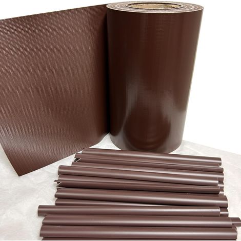 TENAX Twist 0,19 x 35 m Marrone, Strisce Frangivista in PVC con 25 Clip, Privacy Decorativa per Recinzioni a Pannelli, Cancellate, Ringhiere, Balconi e Giardini (1/5)