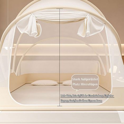 Moustiquaire De Lit Pop-Up Pliable - Tente Moustiquaire Portable Maille Fine Haute Densité avec Zip - sans Montage Anti-Moustique Insecte pour Maison Chambre Camping Voyage Lit Double 2 Personnes (1/5)