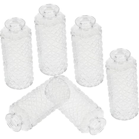 6pièces Lot de Mini Vases Verre Transparent Vases à Bourgeons pour Centres de Table Designs Nordiques Modernes (1/5)
