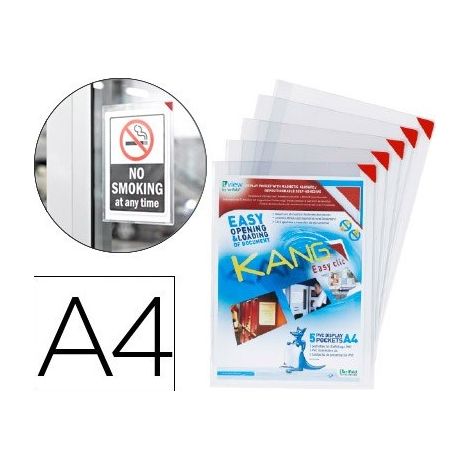 Sacchetto 5 Parete Poch Pvc Riposizionabile A4 Adesivo
