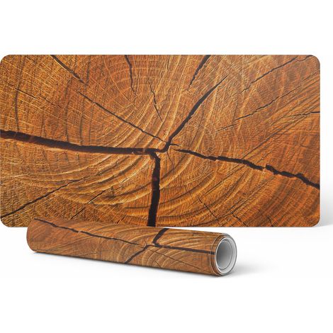 Alfombrilla de escritorio moderna con estampado de vetas de madera originales, 90x45 cm.