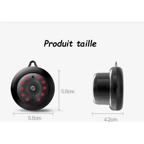 Mini Camera Espion - Caméra HD 100 W - Vision Nocturne 10 M - Détection de Mouvement - Stockage Carte TF Jusqu'à 64 Go - Pour Surveillance Intérieure - 1 Pièce (1/4)