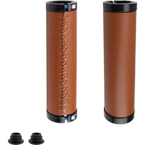 2 poignées de vélo, en aluminium anodisé, antidérapantes et amortissantes, pour VTT et vélo urbain (1/4)