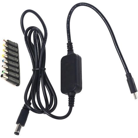 Adaptateur secteur USB-C/Type-C Pd vers 12 V (connecteur 3,5/4,0/4,8/5,5/6,0/6,3 mm) - FFY (1/2)