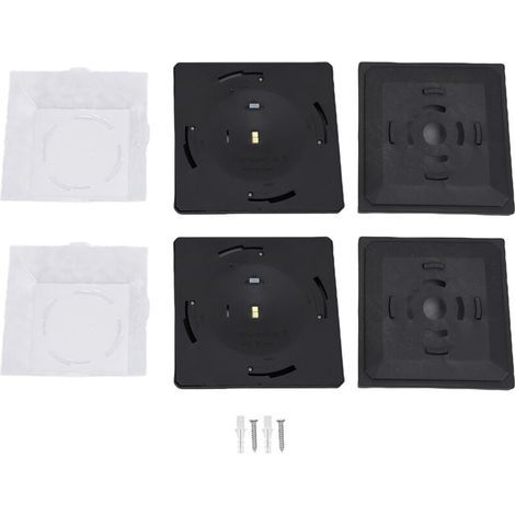 2 Pack Éclairage Solaire pour Poteaux LED Chaud et Blanc Étanche Alimenté par Énergie Solaire pour Terrasse Porche Noir-KZQ (1/5)
