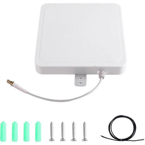 Antenne UHF RFID 7dBi pour armoire de classement, 165x165x20mm, 902-928MHz, IP65, pour la gestion des actifs de vente au détail, avec câble de 3 mètres.
