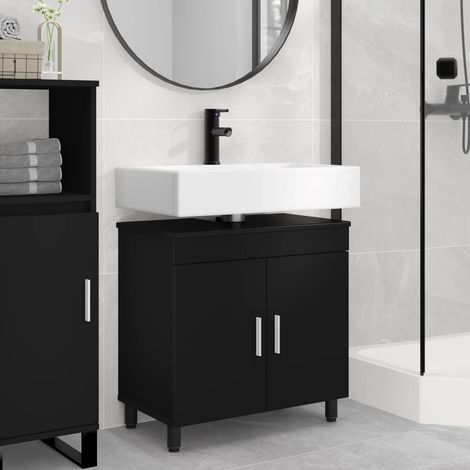 vidaXL Mobiletto da bagno Nero 60 x 35 x 60 cm Legno