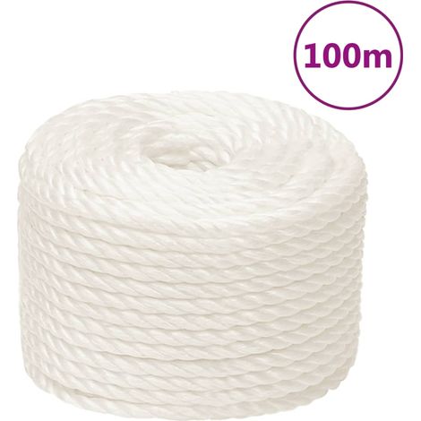 Corde de travail Cordage - Style Contemporain Blanc 16 mm 100 m polypropylène BV652790 - BonneVie (1/5)