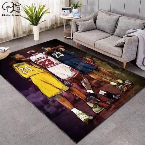 Tapis de basket-ball de célébrités imprimé en 3D - SRC-1474 - Gris - Moderne - 50x80cm (1/4)