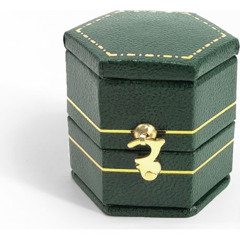 Boîte à bagues vintage bijoux présentoir organisateur boîte sortie en cuir PU(vert) (1/5)