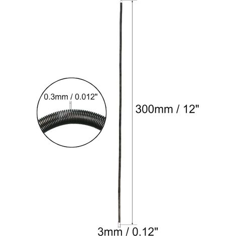 sourcing map Tension Spring Steel 0.3 mm Wire Diax3 mm ODx300 mm Free L (1/2)