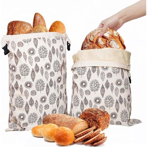 Sac cire d'abeille - Lot 2 coton 43x33cm enduit naturel conservation pains et pâtisseries PIQUET D'ATTACHE (1/5)