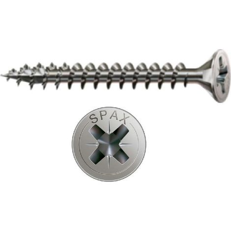 tornillo rosca madera cabeza plana pozidriv spax inoxidable largo 20mm diámetro 3mm (caja 200) (1/2)