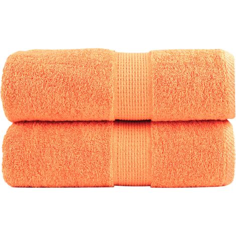 Serviettes d'invités haut de gamme SOLUND, lot de 2. Orange, 30 x 50 cm, 600 g/m².