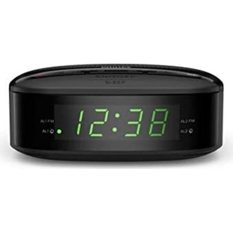 FM-Radio-Wecker - Doppelalarm - Schlummerfunktion - Programmierter Stopp - Schwarz - Philips (1/4)