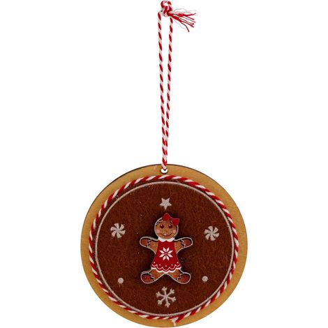 Sdn legno rotondo pan di zenzero 12cm - Feeric lights & christmas