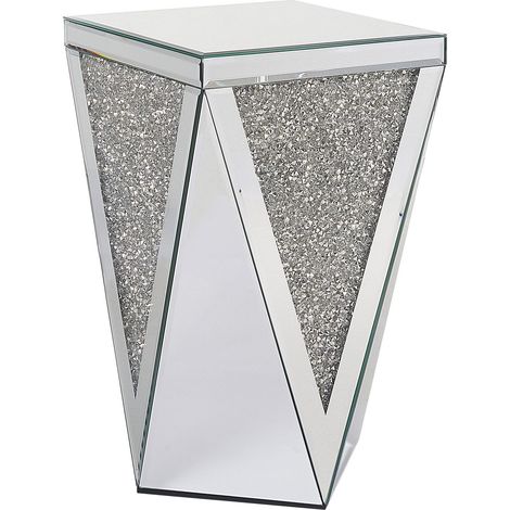 Beistelltisch LUXEY Glas Silber verspiegelt