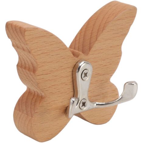Patère murale papillon en bois, cintre mural en bois pour manteaux, vêtements, chapeaux, serviettes, décorative et fonctionnelle, installation facile