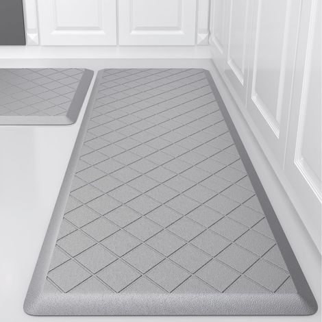 Kitchen floor mat, oil-proof and waterproof, suitable for bathroom showers, toilets, and bathtubs - Light gray - 441201.2CM