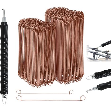 orsadeuse + fil de fer recuit 1,0 x 100mm (1000 pcs.) - Set de qualité torsadeuse fil de fer & fil de ligature - Fermeture de fil de fer Fil de fer à œillet (1/5)