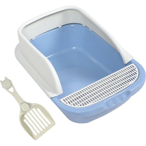 Bain de poussière en céramique pour chat - Bac à litière ouvert avec pelle, toilette portable pour chat, litière de voyage, ramasse-crottes pour chats et lapins, déguisement de Père Noël pour chien (1/5)
