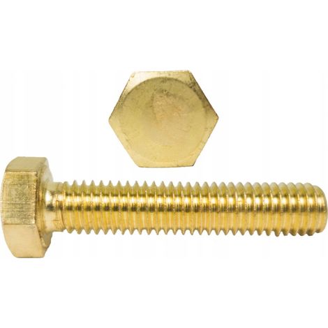 Vis à tête hexagonale M10x50 en laiton DIN 933 50 pièces. (1/5)