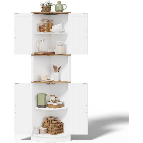 Buffet haut de cuisine Blanc,meuble de rangement moderne,39.5x39.5x180cm,MDF (1/5)